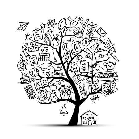 Back to school, art tree for your designのイラスト素材