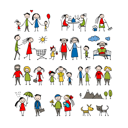 Family setのイラスト素材