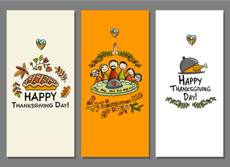 Thanksgiving day, art cards for your design.のイラスト素材