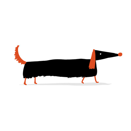 Cute dachshund dog, sketch for your designのイラスト素材