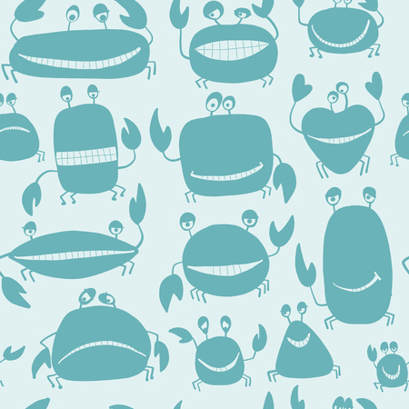Funny friends crabs, seamless pattern for your design. Vector illustrationのイラスト素材