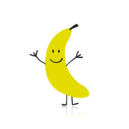 Banana, funny character for your design vector illustration.のイラスト素材