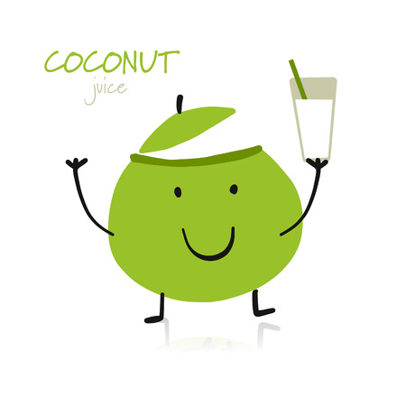 Coconut, funny character for your designのイラスト素材