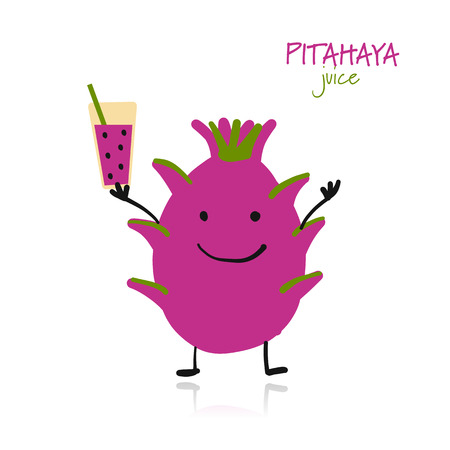 Pitaya, cute character for your design. Vector illustrationのイラスト素材
