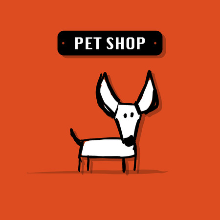 Funny dog, pet shop logo for your designのイラスト素材