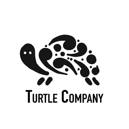 Turtle logo, black silhouette for your designのイラスト素材