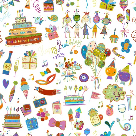 Birthday party, seamless pattern for your design.のイラスト素材