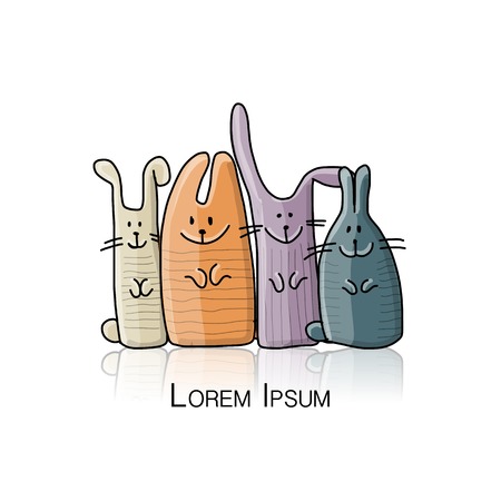 Funny rabbits family for your design.のイラスト素材