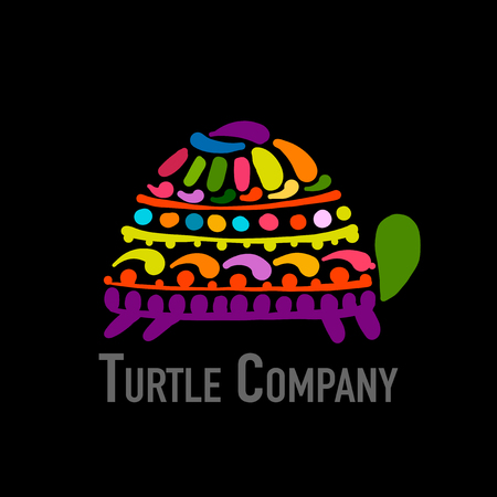 Turtle colorful icon vector illustrationのイラスト素材