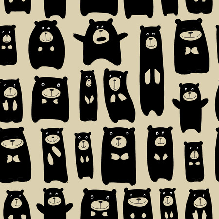 Cute bears family, seamless pattern for your design.のイラスト素材