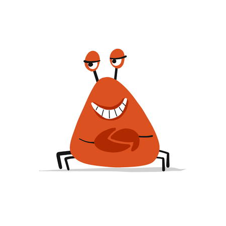 Funny crab, sketch for your design. Vector illustrationのイラスト素材