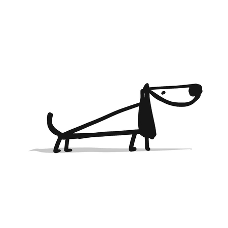 Cute dachshund dog, sketch for your design.のイラスト素材