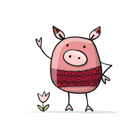 Cute piggy for your designのイラスト素材