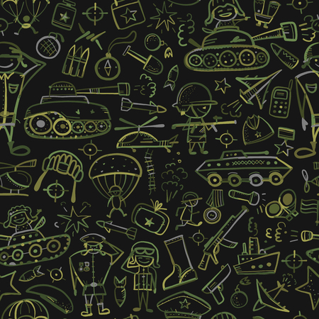 Military sketch, seamless pattern for your designのイラスト素材