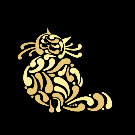 Big graceful cat. Vector illustrationのイラスト素材