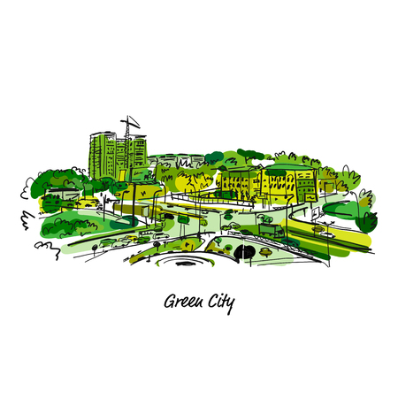 Sketch of traffic road in city for your designのイラスト素材