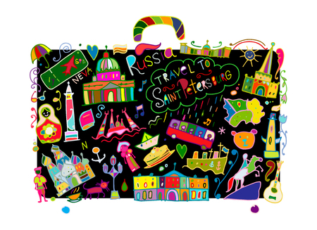 Travel to Saint Petersburg, sketch for your designのイラスト素材