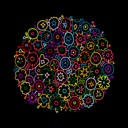 Floral frame for your design. Vector illustrationのイラスト素材