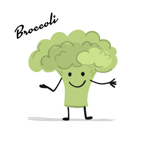 Funny smiling brocolli, character for your designのイラスト素材