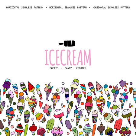 Icecream background, sketch for your designのイラスト素材