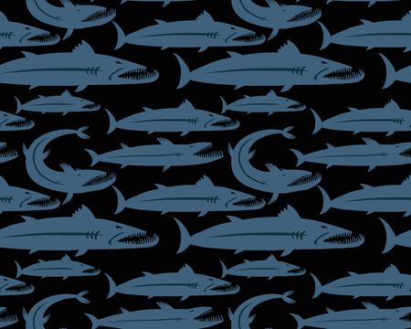 Barracuda fish, seamless pattern for your design. Vector illustrationのイラスト素材