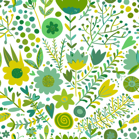 Floral seamless pattern, sketch for your design. Vector illustrationのイラスト素材
