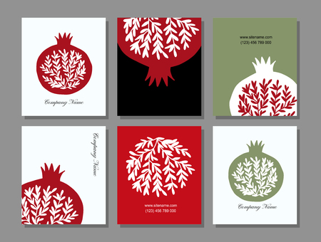Banners design, pomegranate background. Vector illustrationのイラスト素材