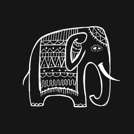 Cute elephant, sketch for your designのイラスト素材