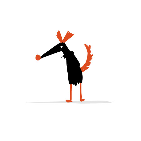 Funny dog, sketch for your designのイラスト素材