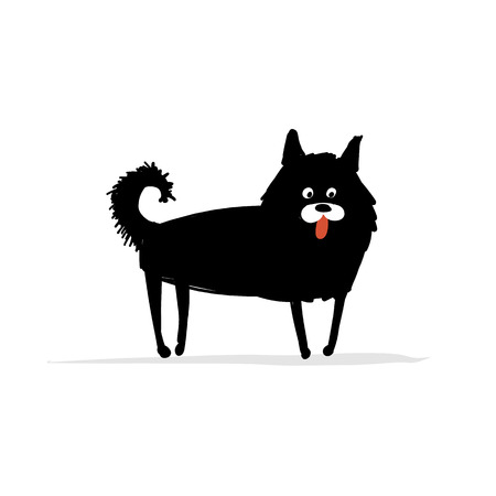 Funny dog, sketch for your designのイラスト素材