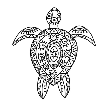 Tortoise ornate for your design. Vector illustrationのイラスト素材
