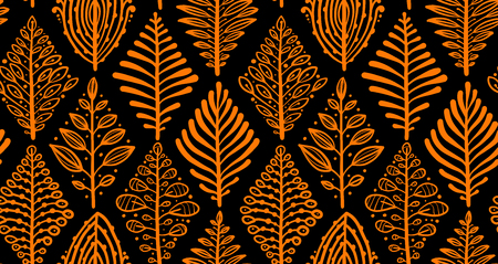 Abstract leaves background. Rhombus shape. Seamless pattern for your design. Vector illustrationのイラスト素材