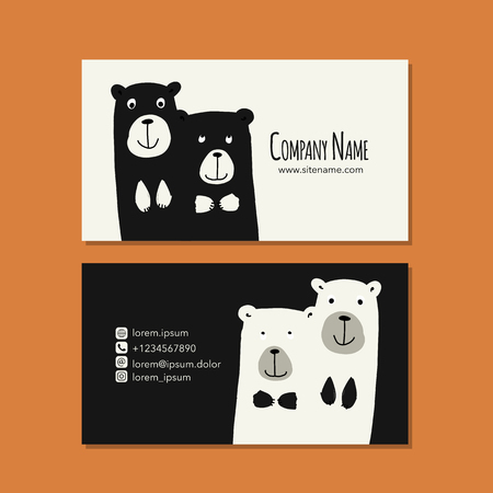 Card design with funny bearのイラスト素材