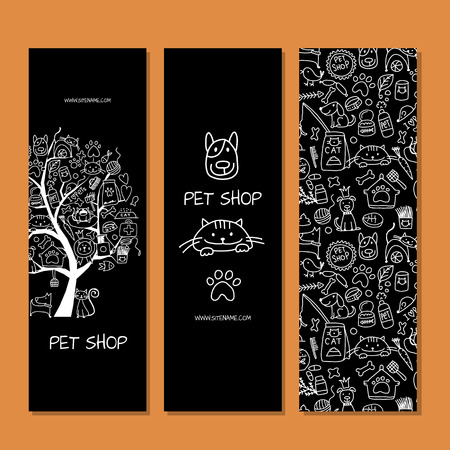Pet shop, bannes design. Vector illustrationのイラスト素材