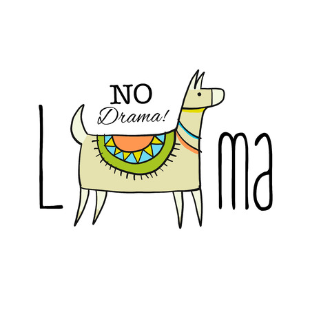 Cute lama character. Greeting card for your designのイラスト素材