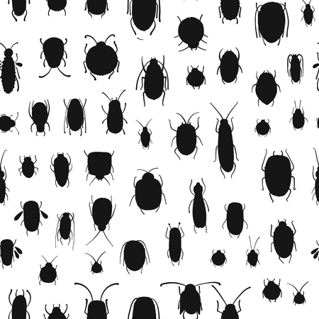 Funny beetles collection, seamless pattern for your designのイラスト素材