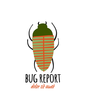Funny beetle, bug character for your designのイラスト素材
