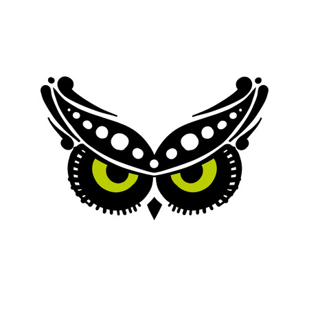 Owl eyes, black silhouette for your designのイラスト素材