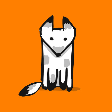 Cute fox character, sketch for your designのイラスト素材
