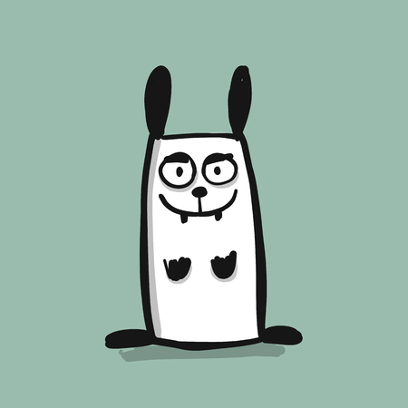 Forest rabbit character, sketch for your designのイラスト素材