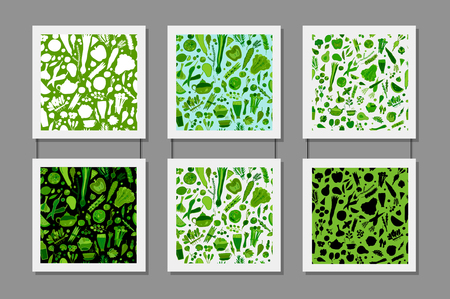 Green vegetables, detox. Seamless pattern designのイラスト素材