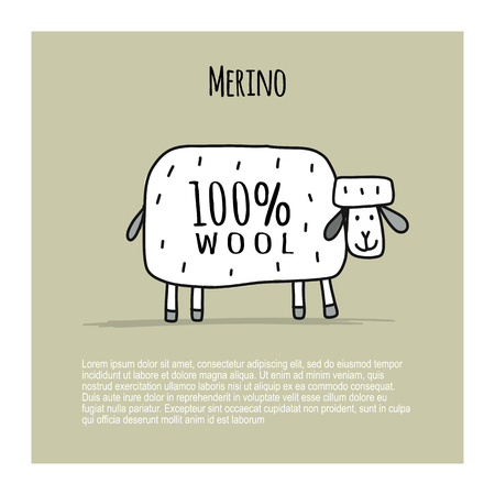 Merino sheep, sketch for your designのイラスト素材