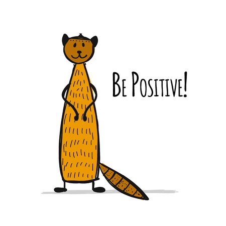 Funny mongoose, sketch for your design. Vector illustrationのイラスト素材