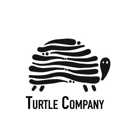 Turtle logo, black silhouette for your design. Vector illustrationのイラスト素材