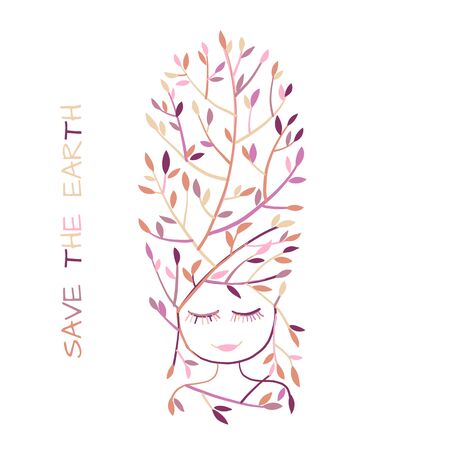 Forest woman, sketch for your designのイラスト素材