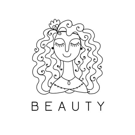 Beauty salon, spa logo. Female faceのイラスト素材