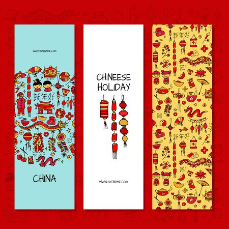 Banners design. Chinese corporate styleのイラスト素材