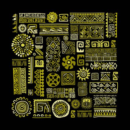 Ethnic handmade ornament for your designのイラスト素材