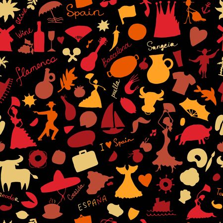 Spain, seamless pattern for your design. Vector illustrationのイラスト素材