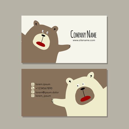 Card design with funny bearのイラスト素材